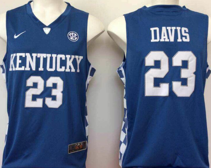 NCAA Men 2017 Kentucky Wildcats Blue #23 Davis->->NCAA Jersey